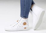 Gemini Schnür-Bootie mit luftiger Perforation und Lederapplikation WEISS