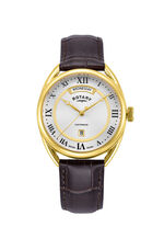 Rotary Quartz-Herrenuhr mit Lederband 