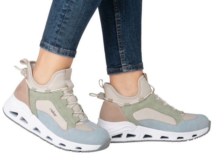 Rieker, stylische Damen-Boots, Weite G, mit herausnehmbarem Fussbett MULTICOLOR