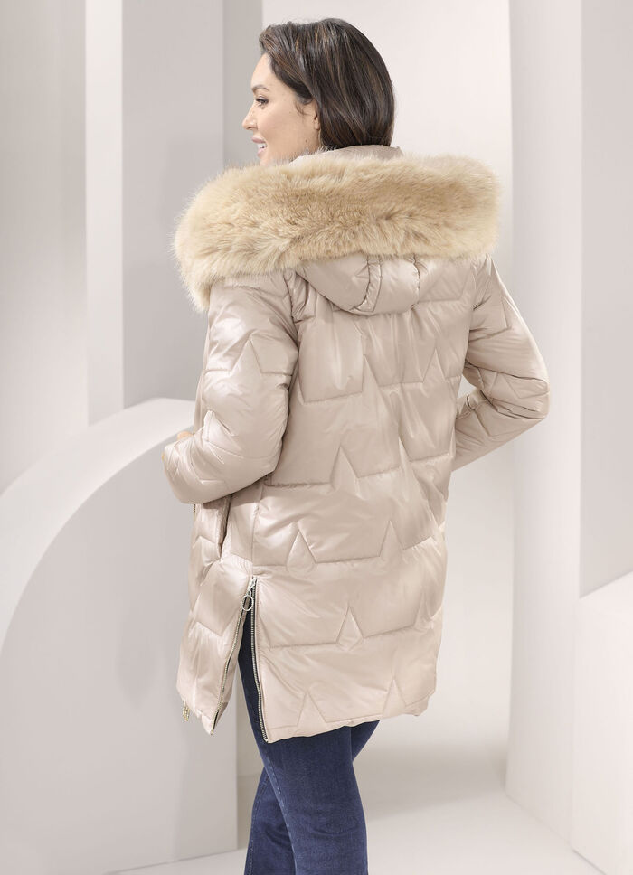 Jacke mit abnehmbarer Kapuze BEIGE