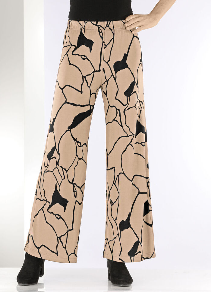 Hose in bequemer Weite SAND-SCHWARZ