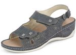 Mubb, bequeme Damen-Sandalen, Weite H, mit herausnehmbarem Fussbett GRAU