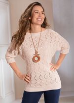 Pullover in Fledermausform SANDBEIGE