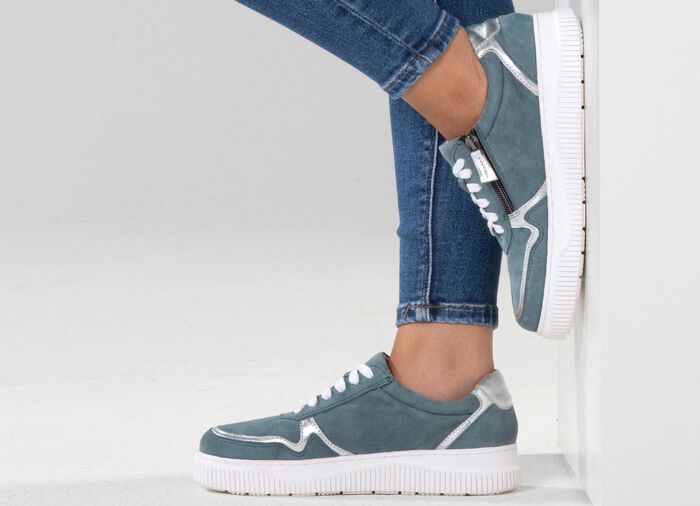 ELENA EDEN Sneaker mit Kontrast-Bes&auml;tzen JEANS