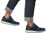 Rieker, bequeme Herren-Sneaker, Weite H, mit herausnehmbarem Fussbett BLAU-BRAUN