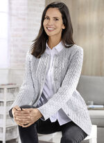 Strickjacke mit Schurwolle GRAU