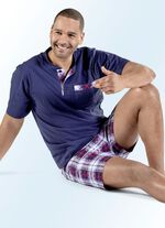 Zweierpack Shortys mit Knopfleiste, Brusttasche und sch&ouml;nem Karodessin 