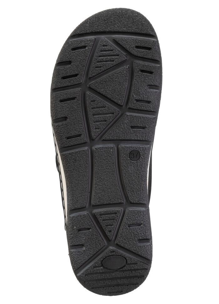 ELENA EDEN, bequeme Damen-Pantoletten, Weite H, mit herausnehmbarem Fussbett SCHWARZ