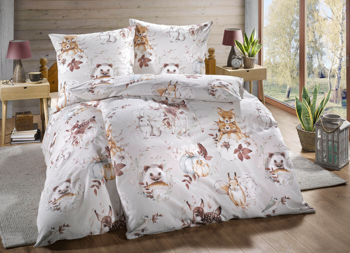 Beidseitig bedruckte Bettw&auml;sche-Garnitur 