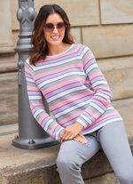 Pullover mit hochwertigem Muster im Ringeldessin 