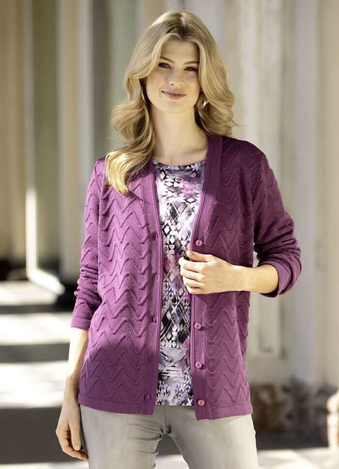 Strickjacke mit dekorativer Struktur 