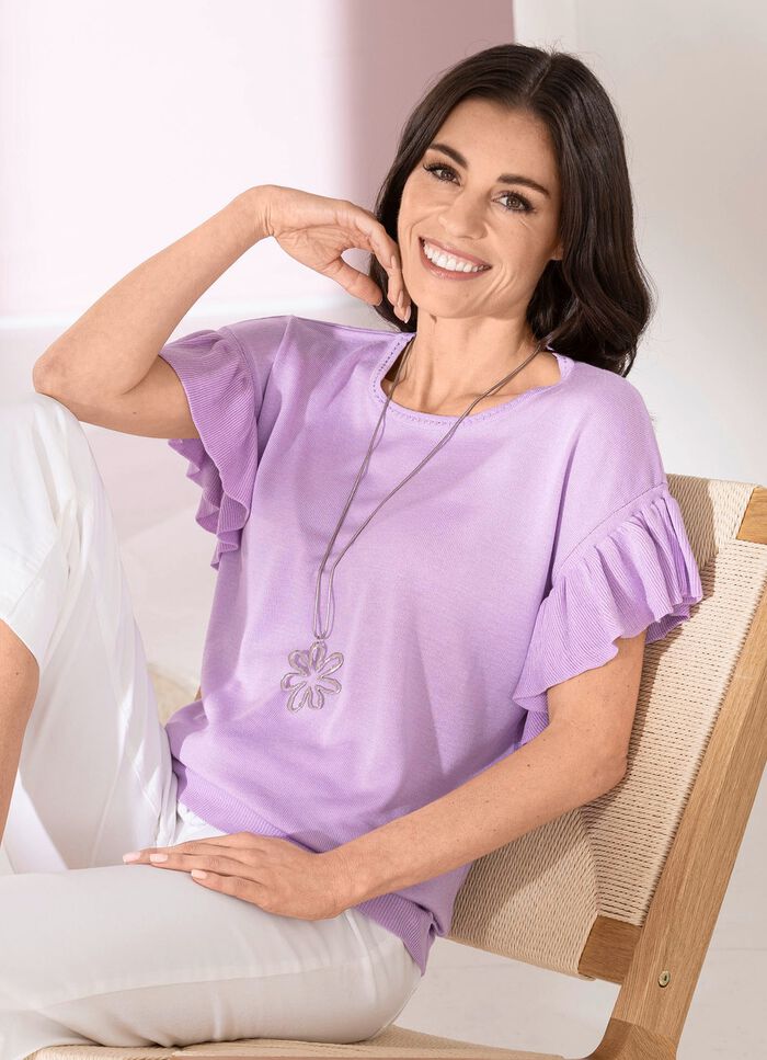 Pulli in weich fliessender Qualit&auml;t FLIEDER