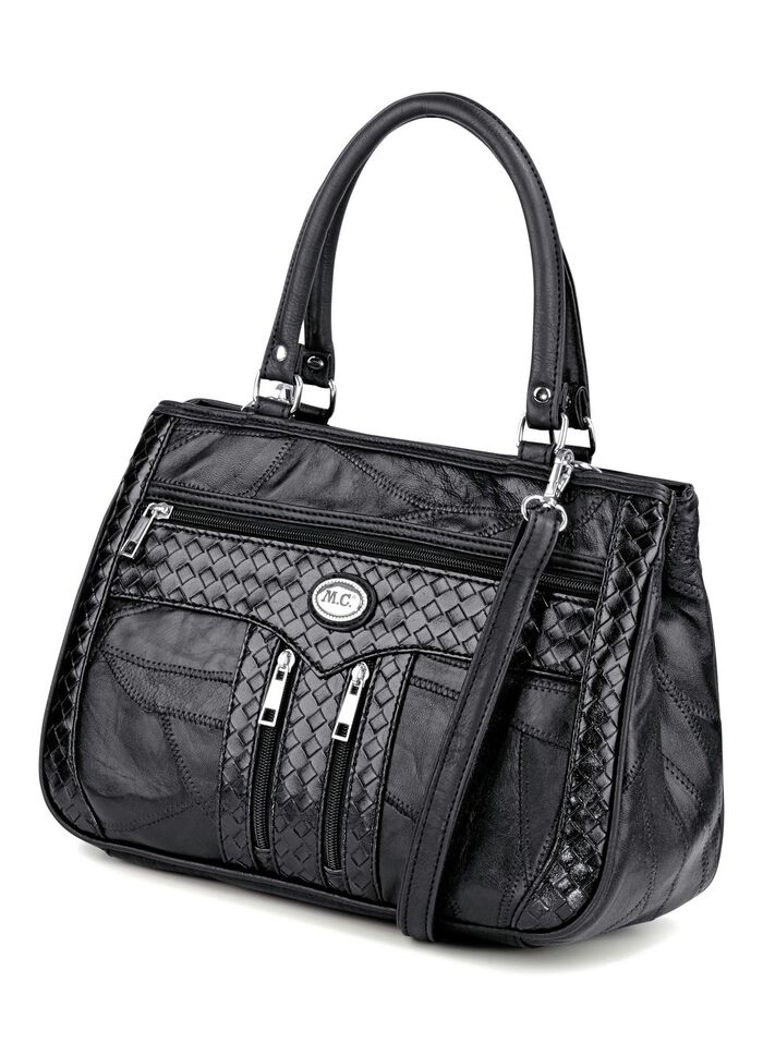 Tasche in Patchwork-Verarbeitung SCHWARZ