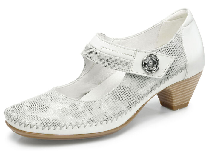 ELENA EDEN, klassische Damen-Pumps, Weite G, mit herausnehmbarem Fussbett ECRU