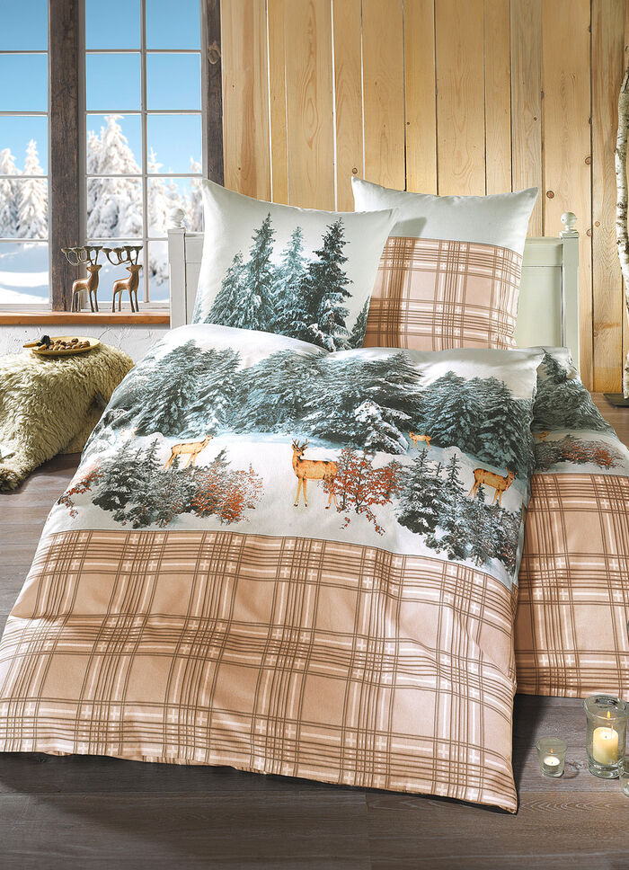 «irisette» Bettwäsche-Garnitur Winterlandschaft BEIGE