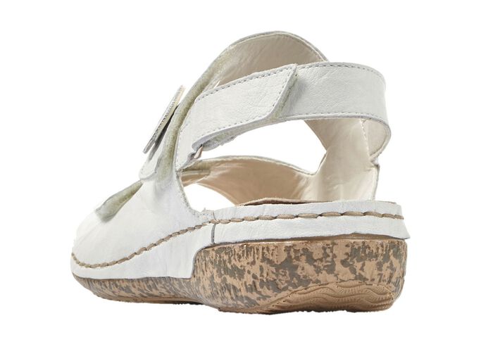 Rieker, bequeme Damen-Sandalen, Weite H, mit herausnehmbarem Fussbett WEISS