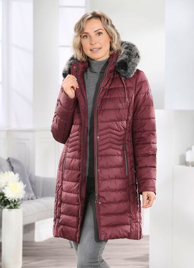 Kurzmantel mit seitlicher L&auml;ngssteppung 