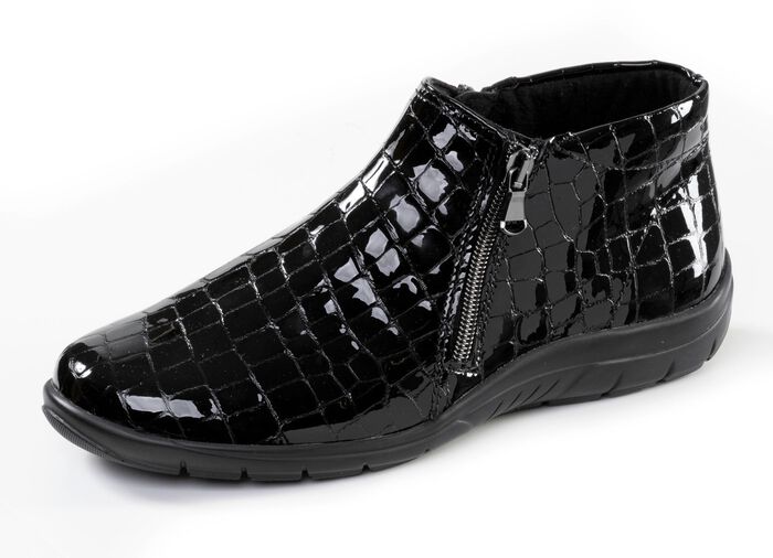 ELENA EDEN, bequeme Damen-Boots, Weite H, mit herausnehmbarem Fussbett SCHWARZ