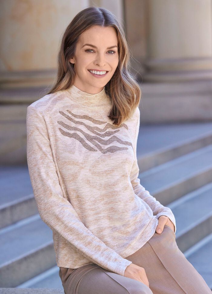 Shirt mit r&uuml;ckw&auml;rtigem Reissverschluss BEIGE