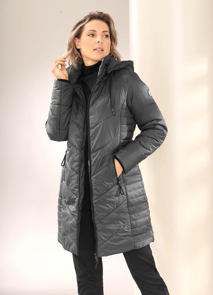 Kurzmantel mit 2-Wege-Rei&szlig;verschluss GRAFIT