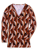 Allover gemustertes Shirt in 2 Farben BRAUN-CAMEL