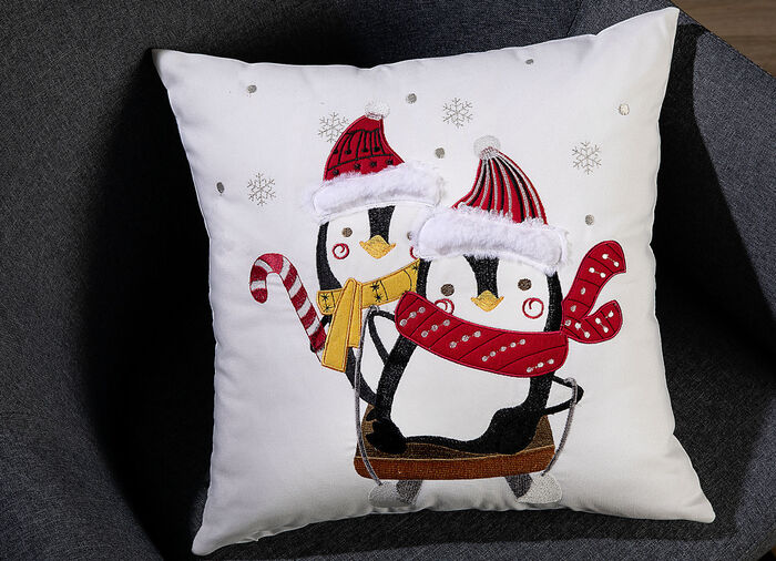 Kissenbezug Pinguine mit Reissverschluss 