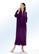 Hausmantel mit Strasszier AUBERGINE