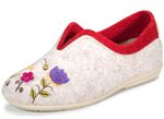 Laurina, klassische Damen-Hausschuhe, Weite G, mit fantasievoller Motiv-Stickerei 