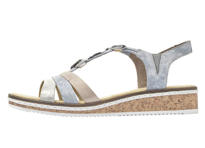 Rieker Sandale mit Metallschmuck BLEU-SILBER
