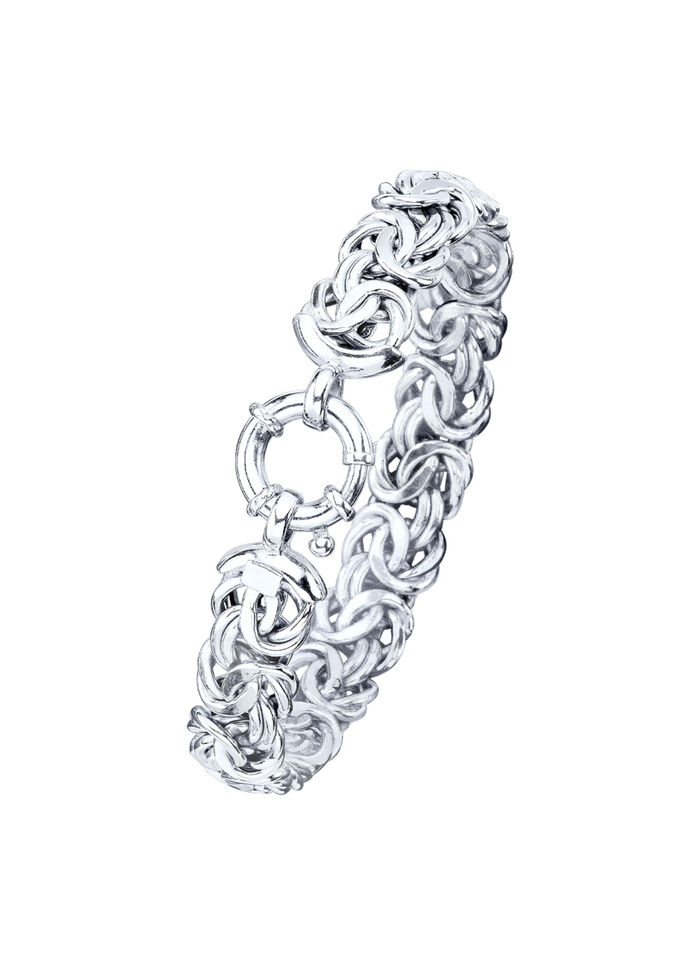 Schweres Königsketten-Armband mit Schmuck-Federring 