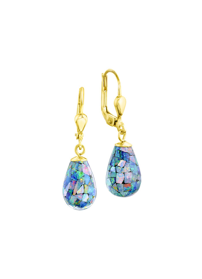 Ohrringe mit Mosaik-Opal 