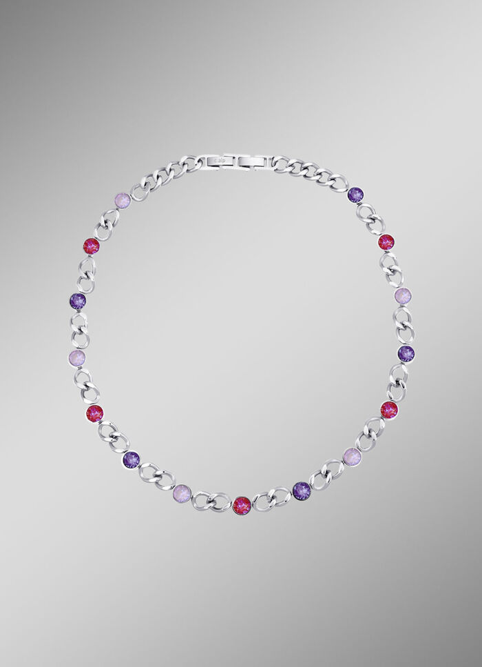 Halskette mit Kristallen in Pink 