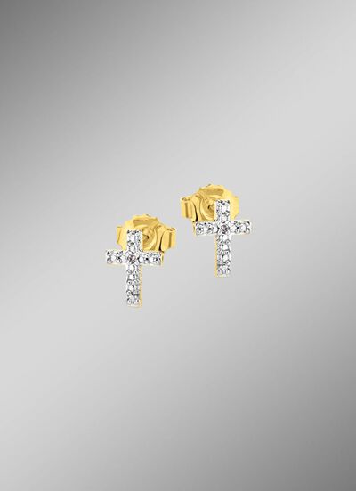 Beliebte Ohrstecker mit 2 Diamanten 