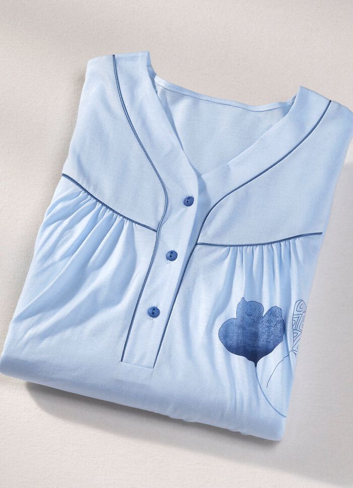 Zweierpack Nachthemden, 3/4 -langen &Auml;rmeln mit Knopfleiste 