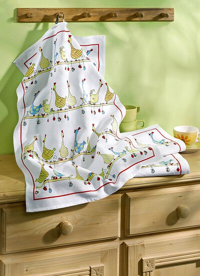 Geschirrtücher, 3- teilig aus Halbleinen  Geschirrtücher, 3- teilig aus Halbleinen