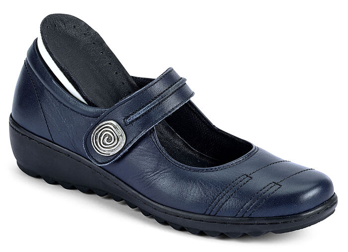 Slipper mit herausnehmbarem Lederfussbett, Weite G MARINE