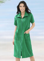 Frottier-Kleid mit durchgehendem Reissverschluss GRÜN