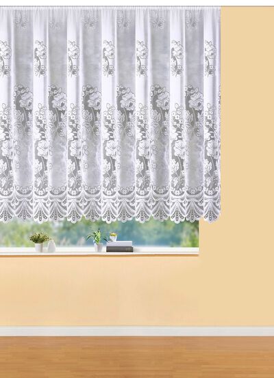 Blumenfenster-Vorhang mit Automatikfaltenband 