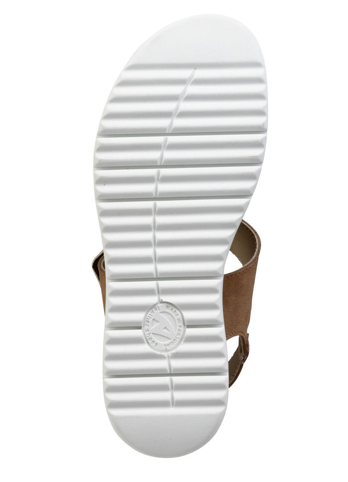 ELENA EDEN, bequeme Damen-Sandalen, Weite H, mit herausnehmbarem Fussbett COGNAC