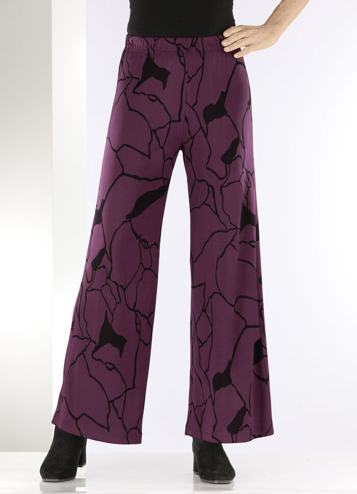 Hose in bequemer Weite AUBERGINE-SCHWARZ