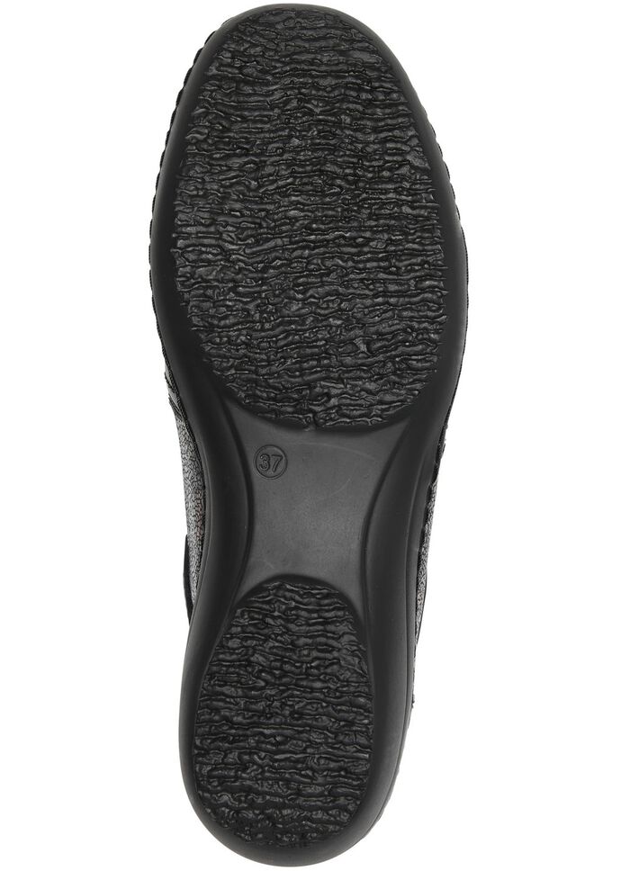 ELENA EDEN, bequeme Damen-Slipper, Weite H, mit herausnehmbarem Fussbett SCHWARZ