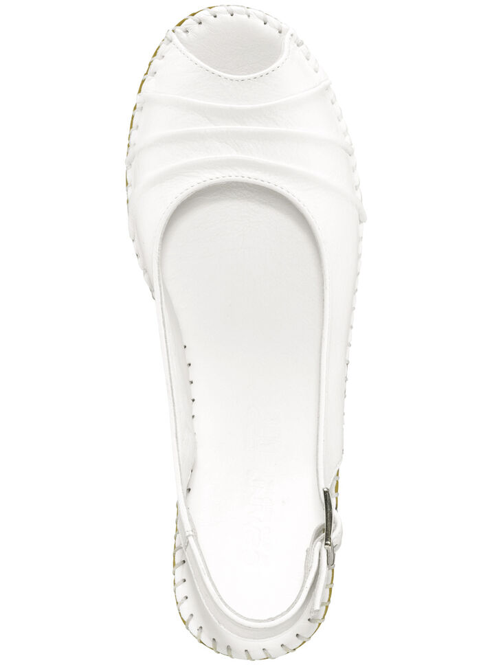 Gemini, schicke Damen-Sandaletten, Weite G, mit Gummizug WEISS