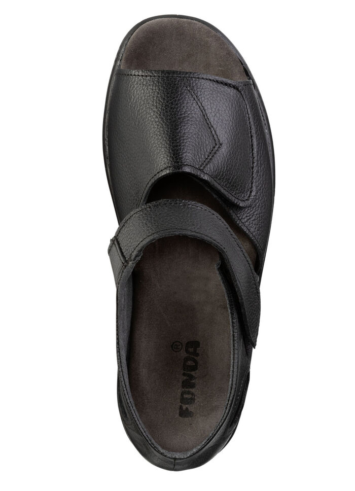 Bequeme Herren-Sandalen, Weite K, mit anatomisch geformtem Fussbett SCHWARZ