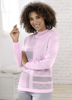 Pullover mit Jacquard-Dessin ROSE-GRAU MELIERT