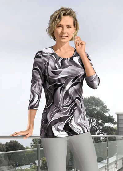 Shirt mit 3/4-langen &Auml;rmeln in 4 Farben 