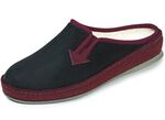 Atmungsaktive Damen-Hauschuhe, mit Gummizug SCHWARZ-BORDEAUX