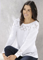 Pullover mit nachhaltig recycelter Baumwolle WEISS