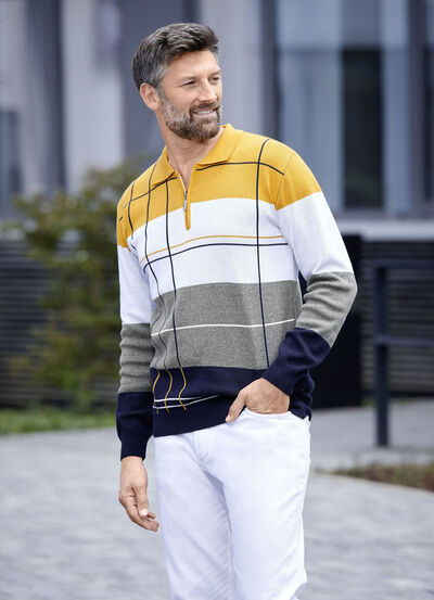 Polopullover mit Reissverschluss 