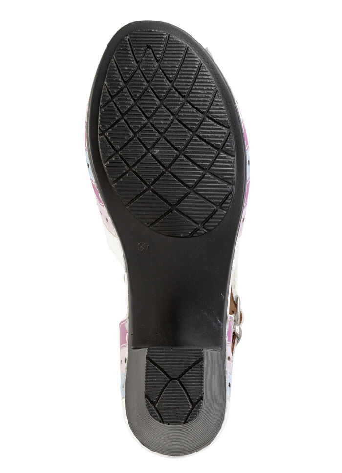 Gemini Stegspangen-Sandalette mit Zierlochung WEISS-BUNT