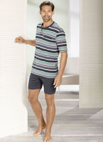 Zweierpack Shortys mit Knopfleiste und Ringeldessin 